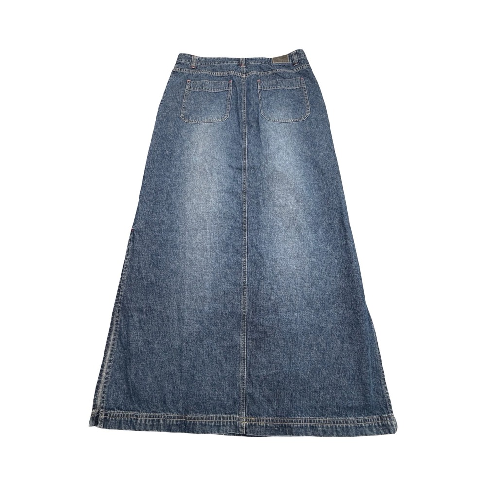 Unionbay Denim Maxi Skirt Womens 11 Blue 32x35 Long 90s Cotton Workwear